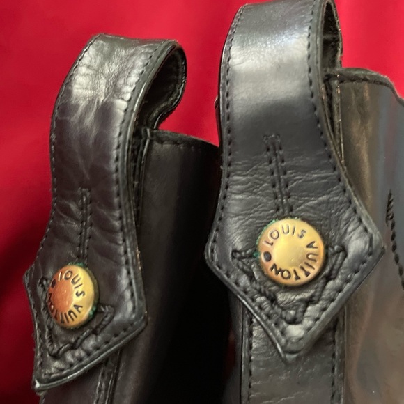 LOUIS VUITTON LV Leather Ankle Booties Black 34 - Picture 5 of 10